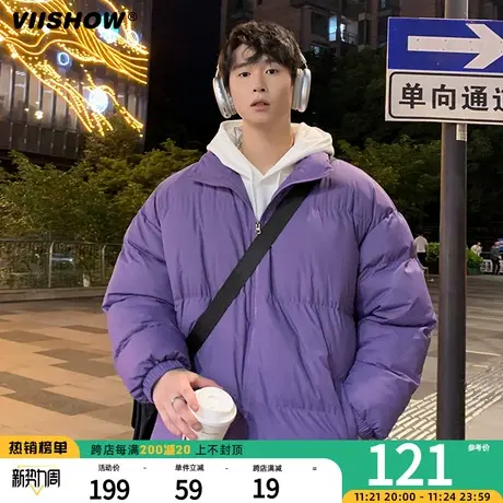 VIISHOW棉衣男2023新款冬季宽松立领短款面包服休闲保暖外套潮商品大图