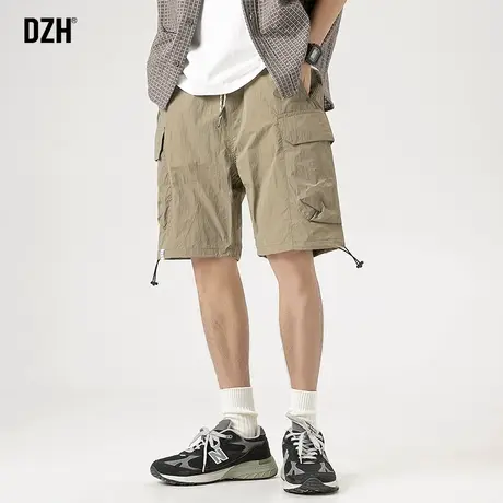 男士卡其色工装短裤男款运动速干裤2023年新款男裤夏季薄款五分裤商品大图