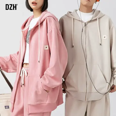 情侣麂皮绒卫衣外套男春秋款潮高级感2024新款休闲拉链开衫情侣装商品大图