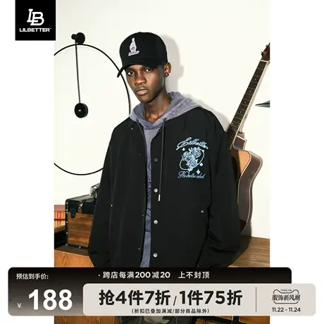 Lilbetter教练夹克男美式刺绣情侣外套高级感翻领上衣秋冬款衣服商品大图