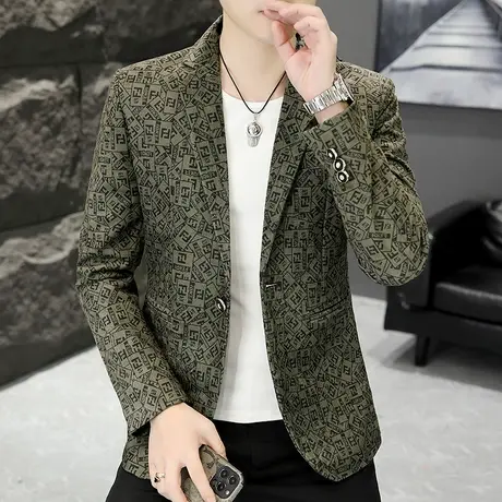 秋季高级感时尚小西装外套男士雅痞帅气百搭休闲西服男装单西上衣商品大图