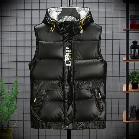 棉马甲男胖子秋冬季潮流保暖背心坎肩加肥加大码宽松迷彩马夹外套商品大图