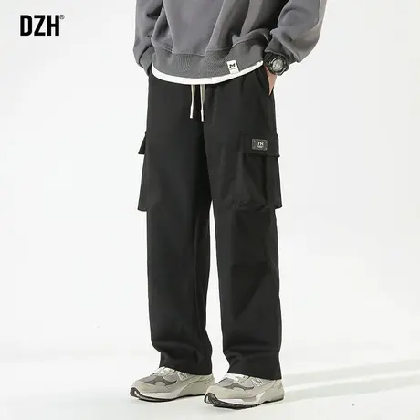 男士黑色工装裤子男春季直筒宽松2024年新款宽松休闲裤阔腿裤男裤商品大图