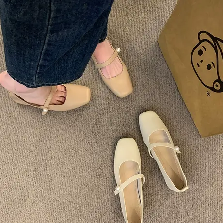 单鞋女2024新款春季玛丽珍女鞋仙女配裙子温柔晚晚鞋小皮鞋奶奶鞋商品大图