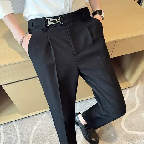 高级感轻熟商务西装裤男春秋季2024新款修身小脚雅痞休闲西服裤子商品大图