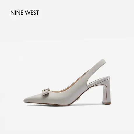Nine West/玖熙包头凉鞋女2023夏季新款蝴蝶结后空绊带优雅高跟鞋商品大图