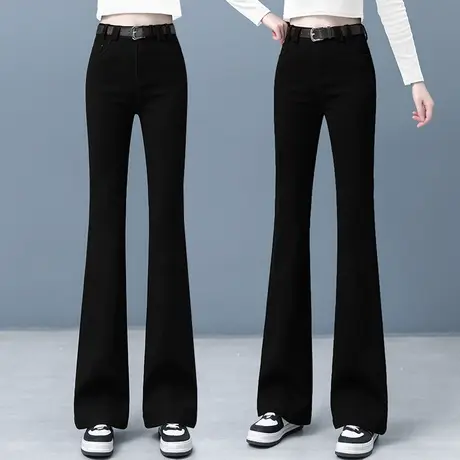 高弹软牛仔微喇裤女春秋2023新款显瘦复古鱼尾裤洋气高端马蹄裤潮图片