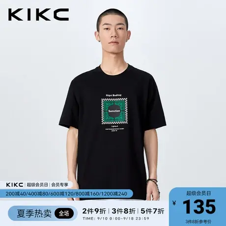 kikct恤男2023春夏新款商场同款艺术系列图案印花宽松潮流短袖商品大图