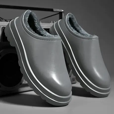 冬季雨鞋男款外穿时尚钓鱼水鞋厨房防滑厨师加绒防水鞋棉雨靴男士商品大图