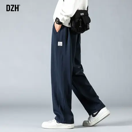 男生藏青色卫裤男秋季高街宽松直筒休闲运动裤男款裤子2024年新款图片