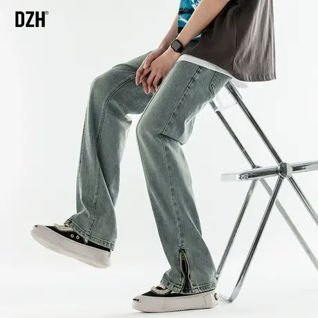 男士美式牛仔裤潮牌男秋季裤子男款休闲裤美式高街潮牌直筒裤长裤商品大图