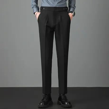 春秋季新款西裤修身商务小脚裤子潮流痞帅直筒职业正装西装长裤子图片