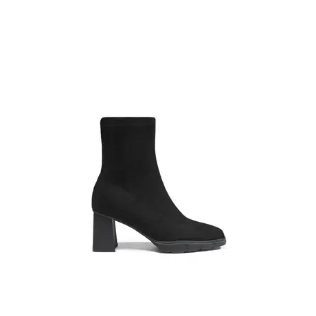 VME/舞魅粗跟方头时尚短筒增高百搭靴子女秋冬法式新款瘦瘦小踝靴商品大图