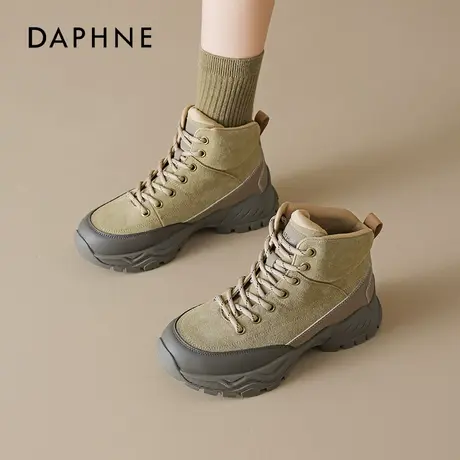 达芙妮厚底马丁靴女2025夏季新款复古英伦风工装靴户外徒步短靴子商品大图