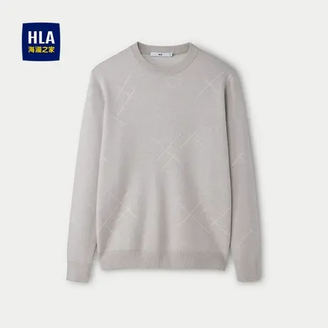 HLA/海澜之家套头圆领长袖针织衫修身有型柔软上衣男商品大图