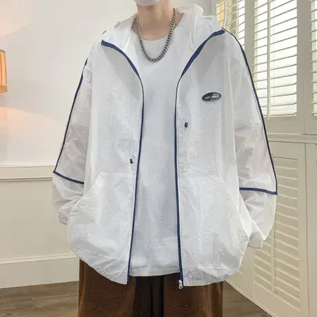 夏季防晒服12岁男孩13初高中学生14薄款透气外套15大童宽松防晒衣商品大图