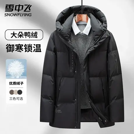雪中飞2025冬季新款羽绒服男商务连帽休闲时尚外套保暖百搭面包服商品大图