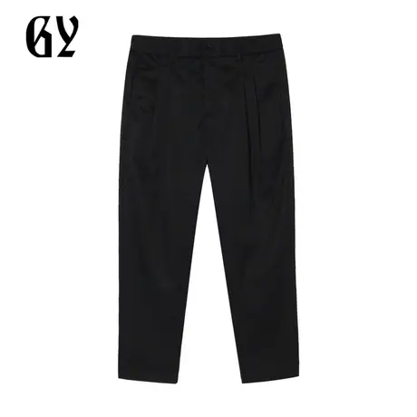 雅戈尔奥莱 GY男装夏季棉感斜纹面料经典锥形裤剪裁男士休闲裤商品大图
