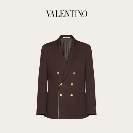 【季末优惠】华伦天奴VALENTINO男士棉质双排扣夹克外套图片