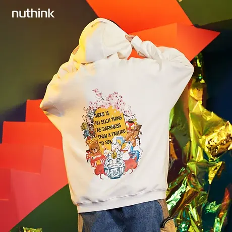 国潮oversize日系卡通动漫某幻君卫衣男潮加绒连帽潮牌港风情侣装商品大图