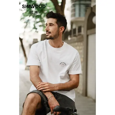 Simwood简木男装【宽松版型】200g速干凉感棉COOLMAX印花短袖T恤图片