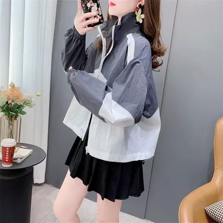 夏季薄款防晒衫外套女透气2023年新款宽松百搭洋气拼色防晒服上衣商品大图