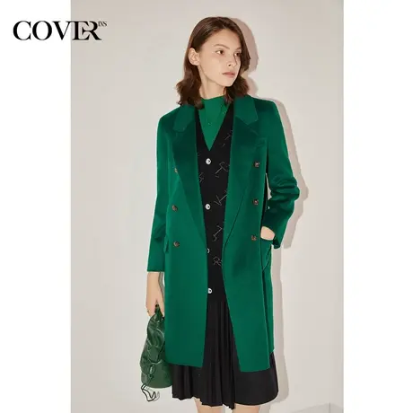 COVER秋季100支100%绵羊毛双面呢毛呢大衣商品大图