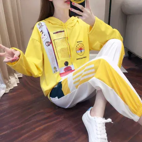 运动套装女夏季2024年新款爆款休闲时尚网红潮洋气减龄卫衣两件套图片