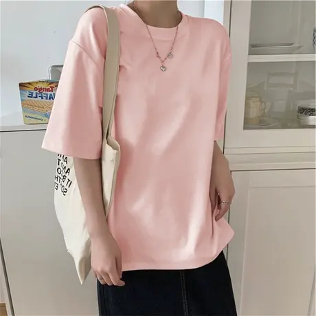 2024年春夏季新款情侣女装白色设计感小众上衣ins潮流宽松短袖t恤商品大图