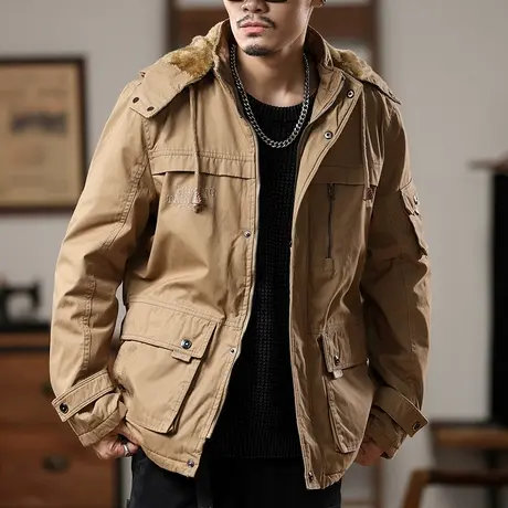 休闲外套纯色夹克外套男士上档次休闲外套男耐磨休闲外套秋冬款商品大图