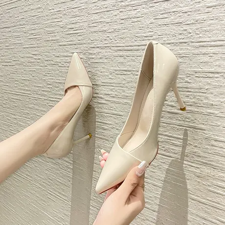 高跟鞋女2024新款秋季气质细跟尖头设计感小众软皮职业单鞋工作鞋图片