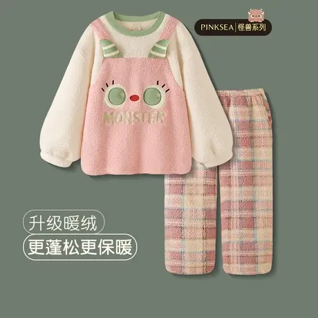 【下】睡衣冬季女珊瑚绒加厚保暖秋冬套装新款可爱少女款家居服商品大图