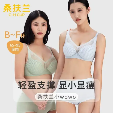 【嘟嘟粉丝专享】桑扶兰薄款软支撑文胸透气全罩杯大胸显小内衣女商品大图