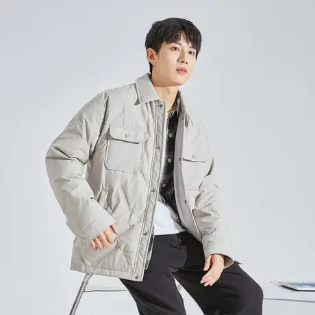 唐狮2023冬季新款翻领轻薄羽绒服男士潮款宽松潮休闲外套1.7图片
