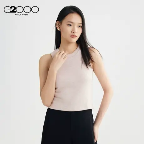 【可机洗】G2000春季女装柔软舒适针织百搭圆领针织背心图片