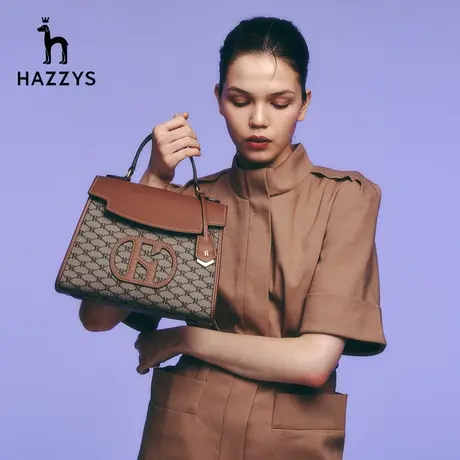 Hazzys哈吉斯新款菱格女士包包气质搭配潮流手提包英伦风女包商品大图
