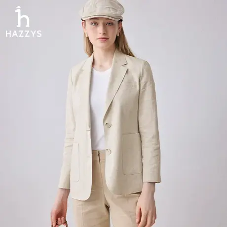 【商场同款】Hazzys哈吉斯宽松落肩款单西女士新款西服休闲西装图片