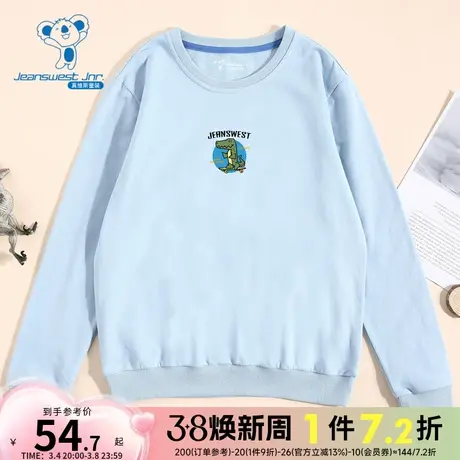 KE真维斯男女童同款2024春季新品男女童同款长袖圆领时尚印花T恤商品大图