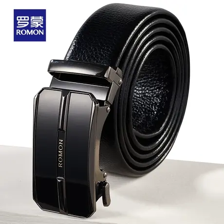 【官方正品】罗蒙中青年真皮皮带男春季新款牛皮自动扣商务裤腰带图片