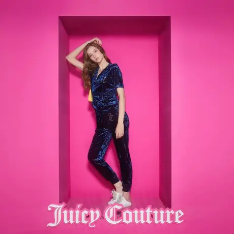 Juicy Couture橘滋新款奢华系列皇冠烫钻银丝绣丝绒女外套商品大图