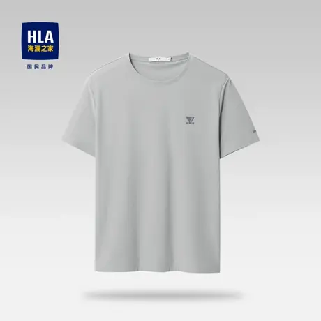 HLA/海澜之家免烫易打理短袖T恤2023春夏新款弹力圆领高周波短t男图片