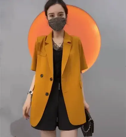 炸街小西装防晒外套女短袖夏季韩版宽松设计感薄款休闲西服上衣潮图片