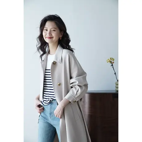 小个子气质风衣外套女中长款显瘦气质减龄2023秋季新款韩系女神范商品大图