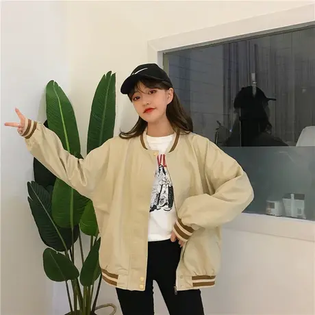 2023新款春秋棒球服外套女宽松韩版百搭学生休闲流行夹克上衣短款商品大图