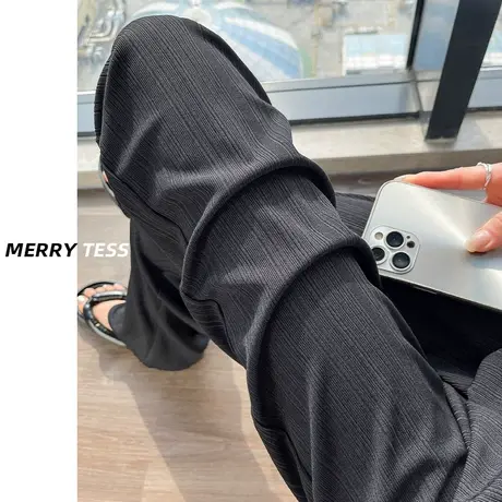 阔腿休闲裤女夏季2023年新款薄款修身显瘦垂感拖地百搭宽松直筒裤图片