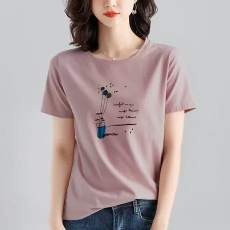 短袖T恤女2022年夏季新款纯棉小众设计感宽松打底衫体恤夏装上衣商品大图