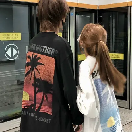 情侣装卫衣女2021宽松韩版潮ins超火上衣设计感小众春秋薄款外套商品大图