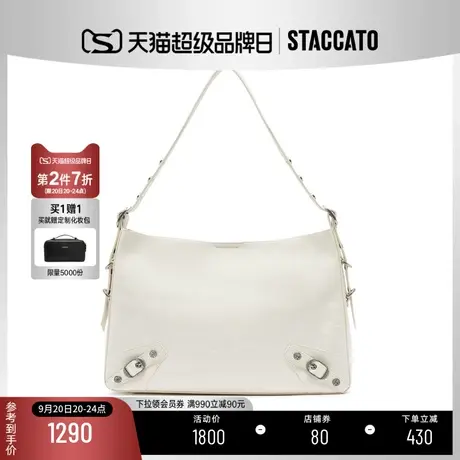 思加图2023冬季新款大容量复古黑色托特包单肩包背提包女X3081DX3图片