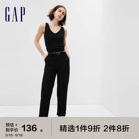 Gap女装秋季新款高腰宽松直筒休闲裤卡其裤841275通勤运动长裤图片