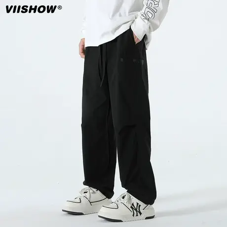 VIISHOW速干伞兵裤男春秋美式直筒宽松休闲裤ins潮牌简约机能裤子商品大图